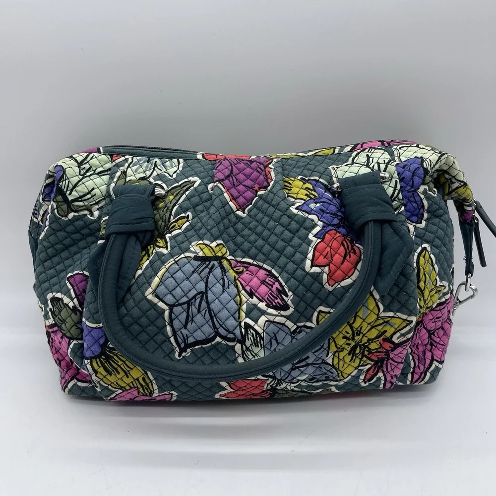 Vera Bradley Falling Flowers Multi-Strap Duffel Bag 21605-112 Quilted Tote Bag